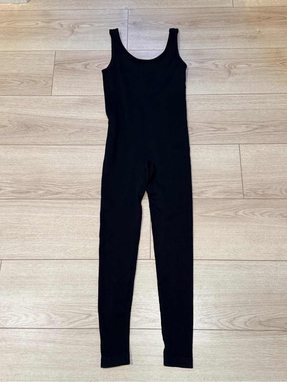Black Ribbed Tank Bodysuit Jumpsuit - Sleek One-Piece